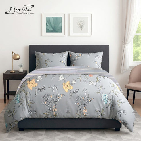 Florida Fiesta 4 Piece Comforter Set in Box - Perfect for Gifting - 1 Double Bedsheet & 1 Double Comforter with 2 Pillow Covers